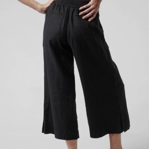 Athleta Playa Linen Wide Leg Crop Pant in Black - 12 - Picture 3 of 9